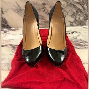 Christian Louboutin Black Patent Leather Stiletto - IT 40/9 US.  Dust bag inc.
